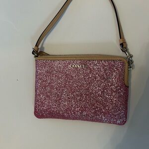 Coach Pink Glitter Wristlet